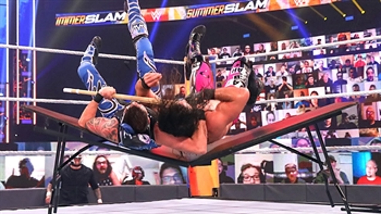 Dominik Mysterio slams Seth Rollins through a table: SummerSlam 2020 (WWE Network Exclusive)
