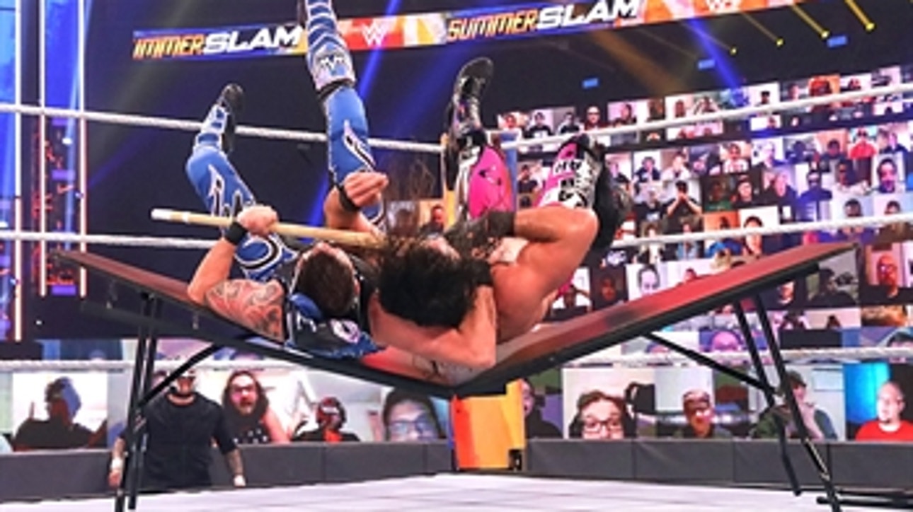 Dominik Mysterio slams Seth Rollins through a table: SummerSlam 2020 (WWE Network Exclusive)