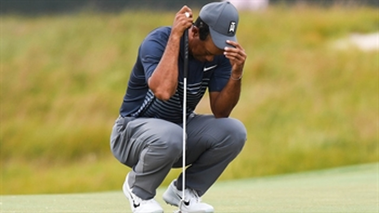 Tiger Woods in danger of missing the cut after shooting 8 over in Round 1