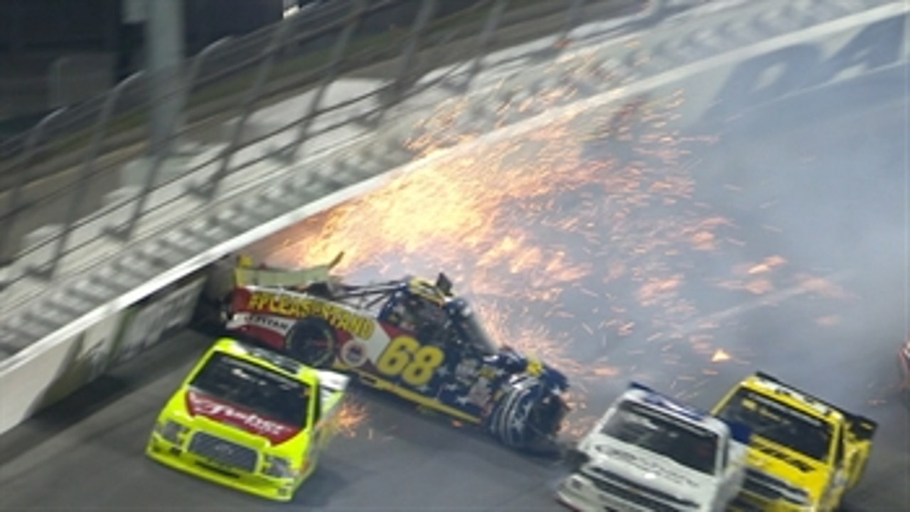 Clay Greenfield OK after vicious hit in Daytona | 2018 TRUCK SERIES | FOX NASCAR