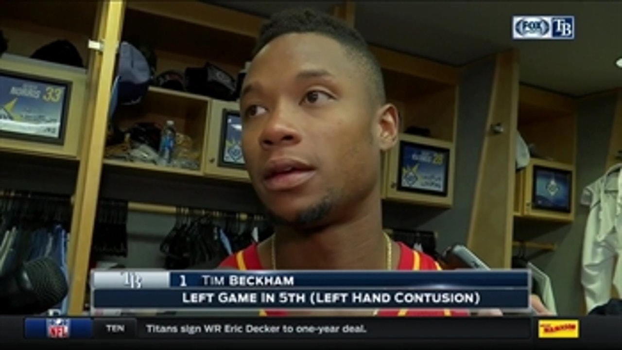 Tim Beckham on HBP: I couldn't squeeze my glove, knew I couldn't swing a bat