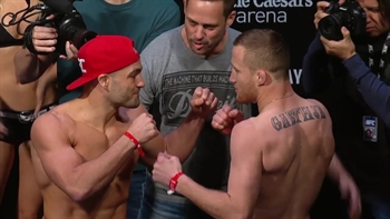 Eddie Alvarez vs Justin Gaethje face-off ' Weigh-In ' UFC 218