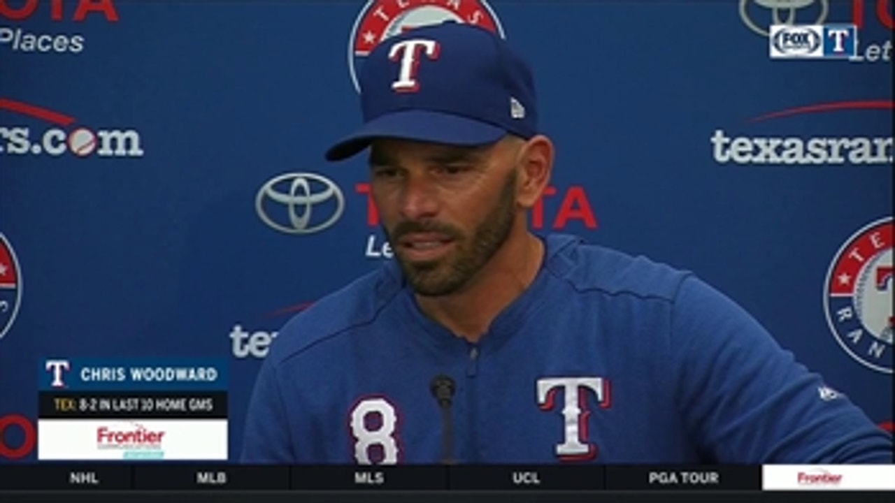 Chris Woodward talks Gallo's injury in Rangers win over Royals