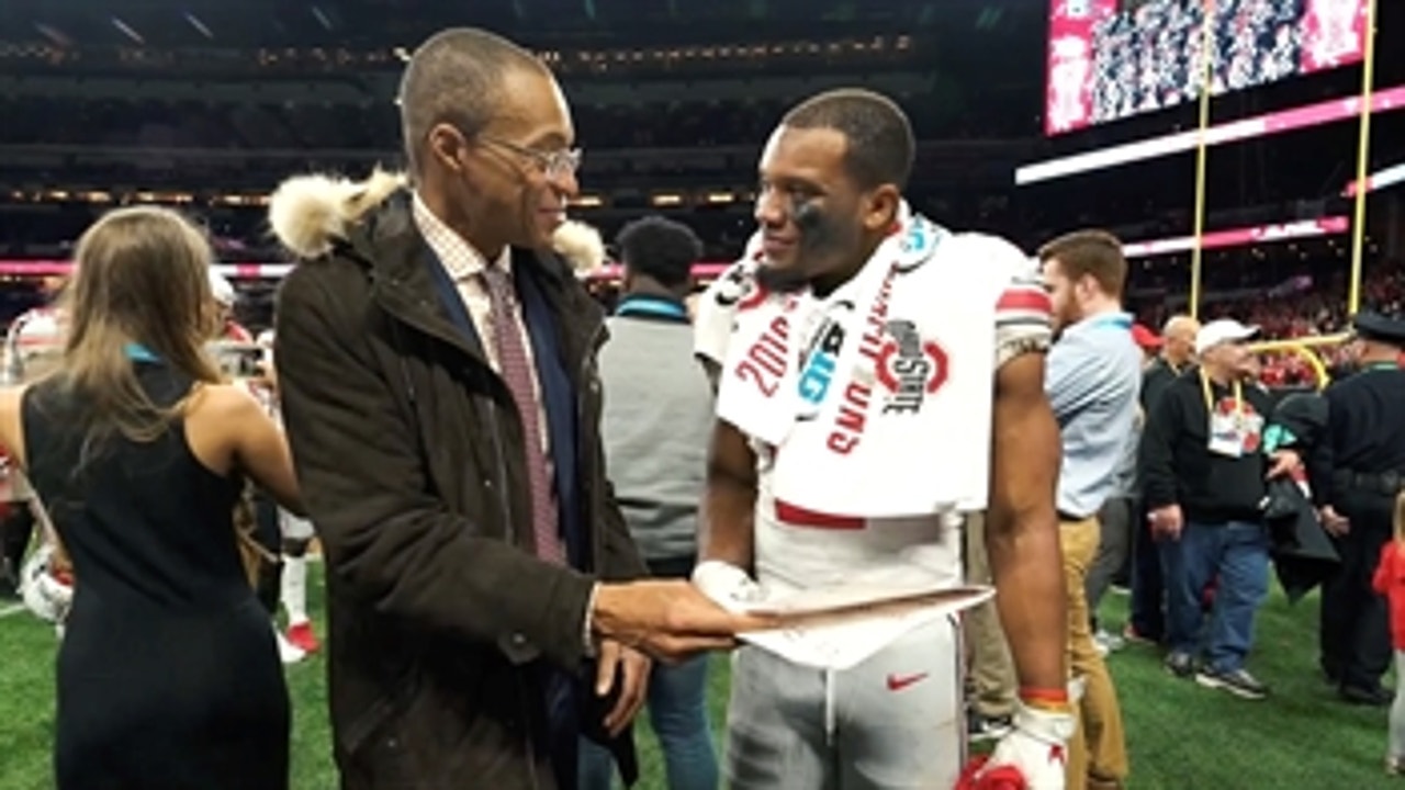 Gus Johnson gives J.K. Dobbins a gift to remember this game by