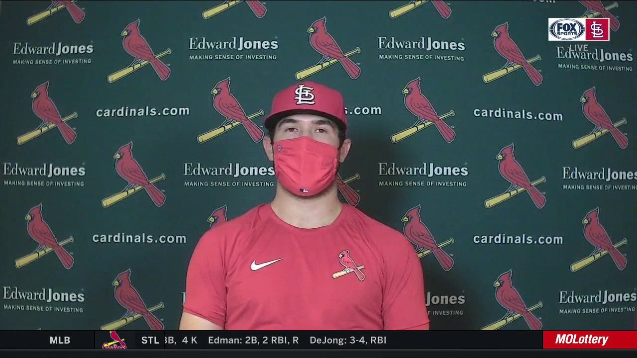 Dylan Carlson on his first career outfield assist