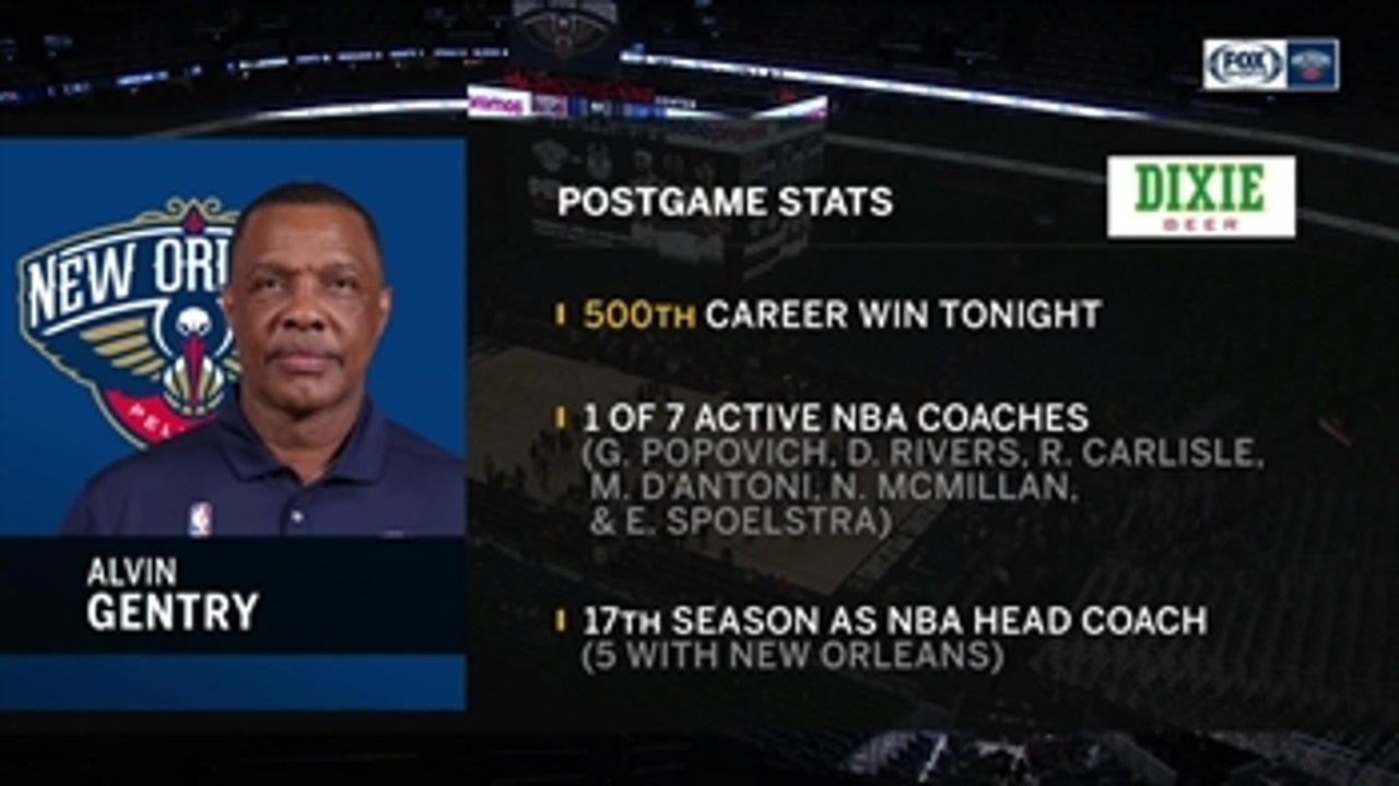 Alvin Gentry wins 500th Career Game, defeating the Grizzlies