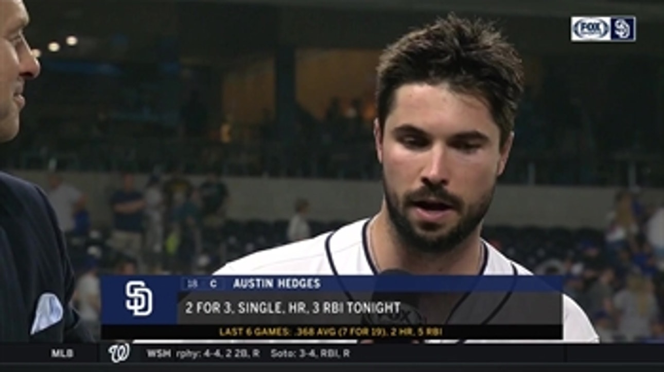 Austin Hedges discusses his home run, Lauer after 4-1 win