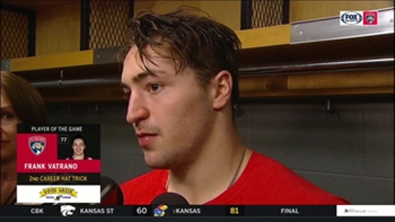 Player of the Game: Frank Vatrano on win in Chicago. -"We gotta keep this thing rolling"