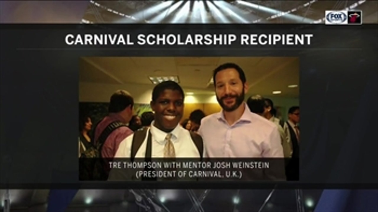 Tre Thompson surprises former mentor Josh Weinstein about receiving Carnival Scholarship