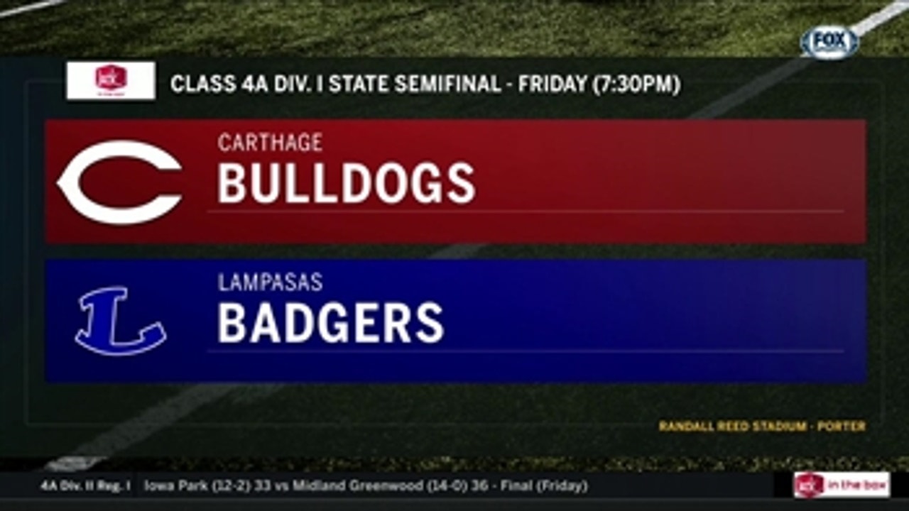 NEXT WEEK: Carthage vs. Lampasas ' High School Scoreboard Live