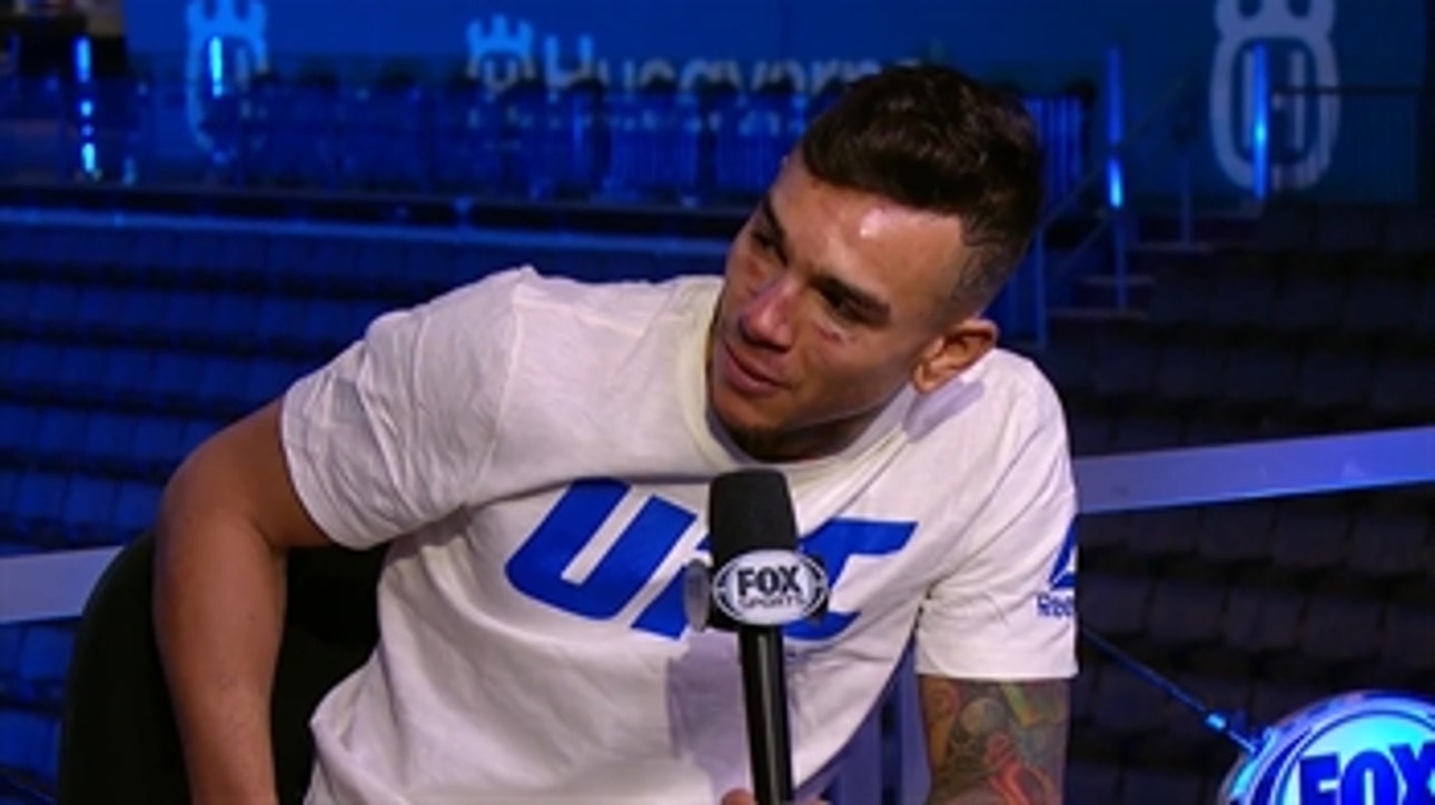 Andre Fili talks with the UFC on FOX crew ' POST-FIGHT ' UFC FIGHT NIGHT