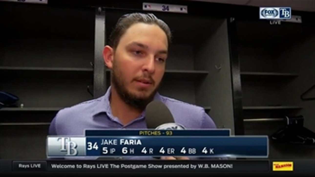 Jake Faria says falling behind hitters caught up to him
