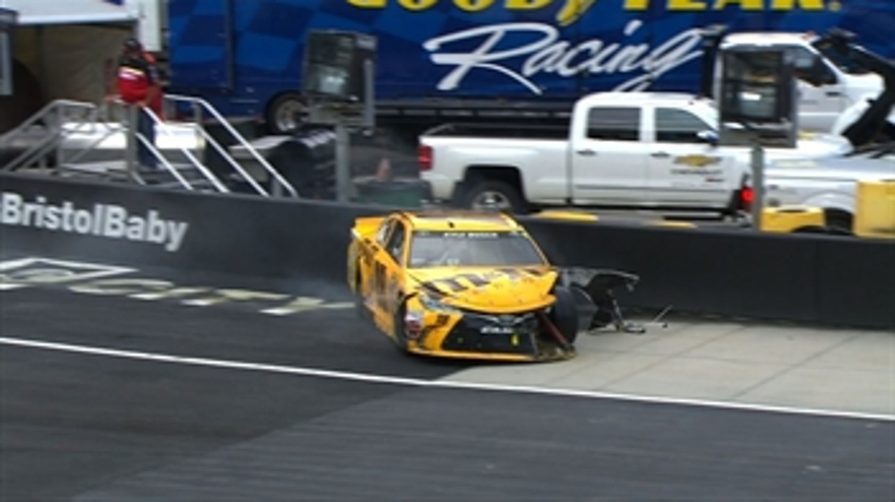 CUP: Kyle Busch Crashes after Mechanical Failure - Bristol 2016