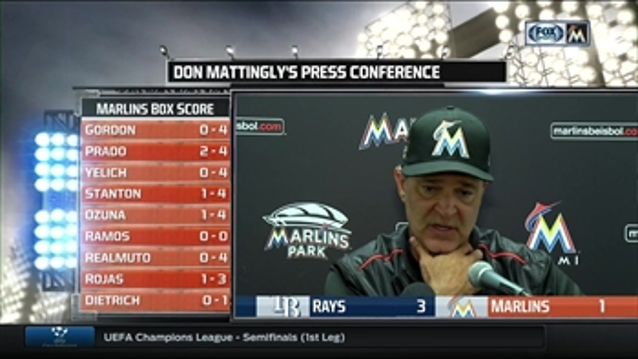 Don Mattingly on Volquez's blister, loss to Rays