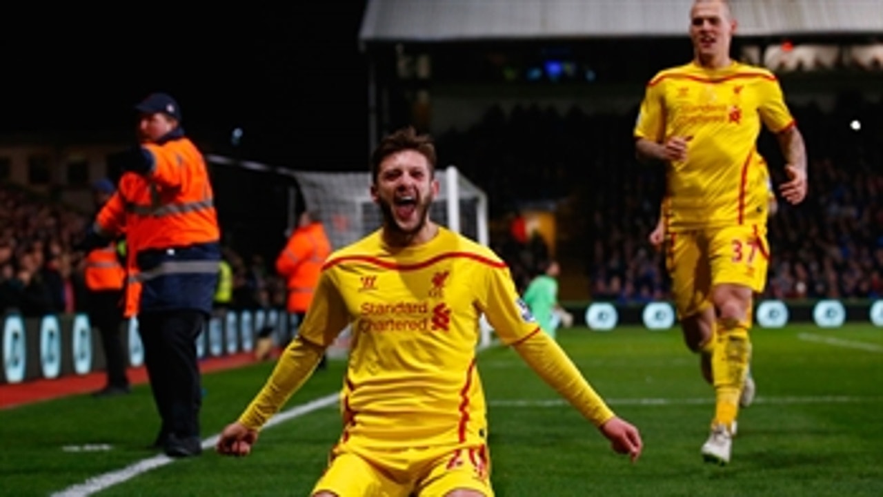 Lallana gives Liverpool a 2-1 lead at Selhurst Park