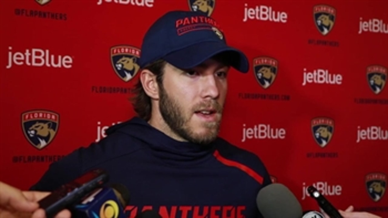 Mike Hoffman discusses Panthers' home opener, creating goal-scoring opportunities