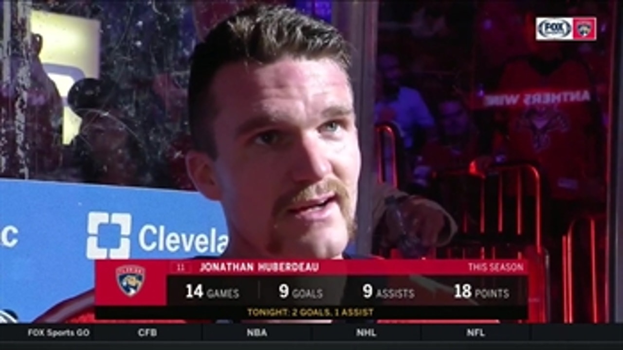 Jonathan Huberdeau talks Panthers' 4-0 shutout win, his mustache