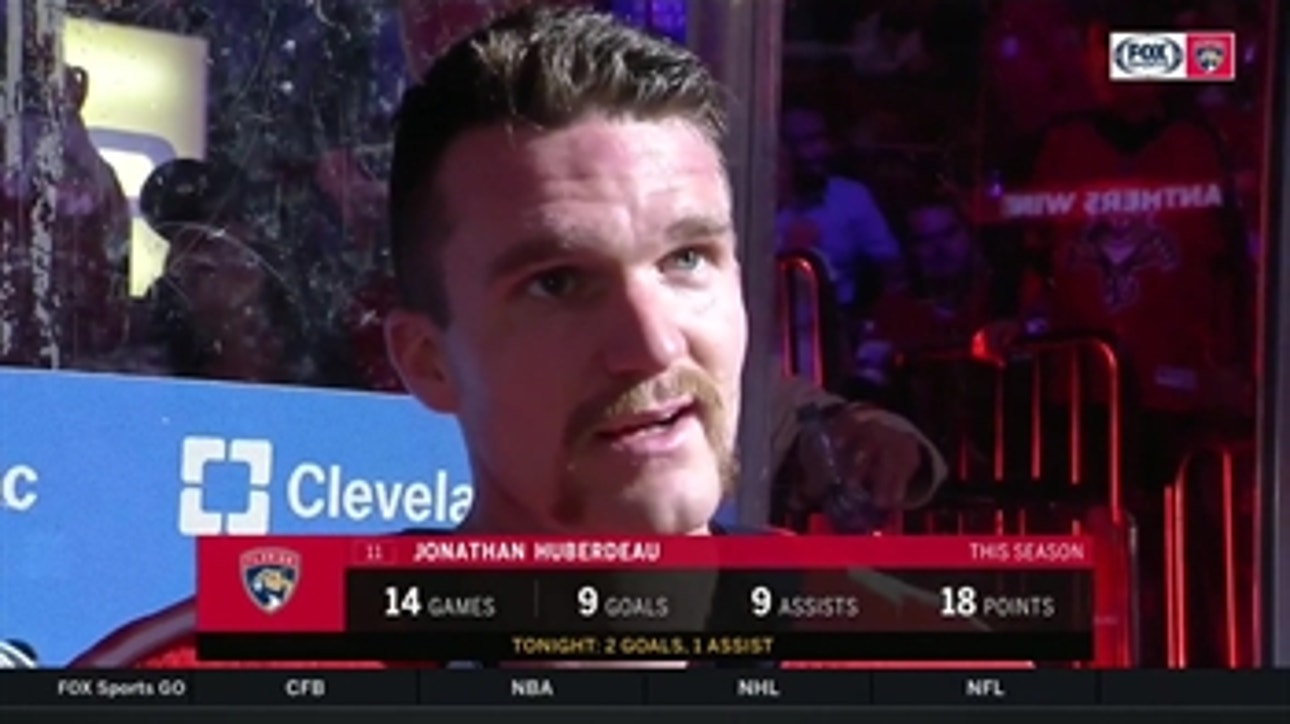 Jonathan Huberdeau talks Panthers' 4-0 shutout win, his mustache