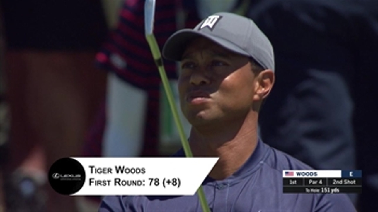 Holly Sonders recaps Dustin Johnson and Tiger Woods' first round at the U.S. Open