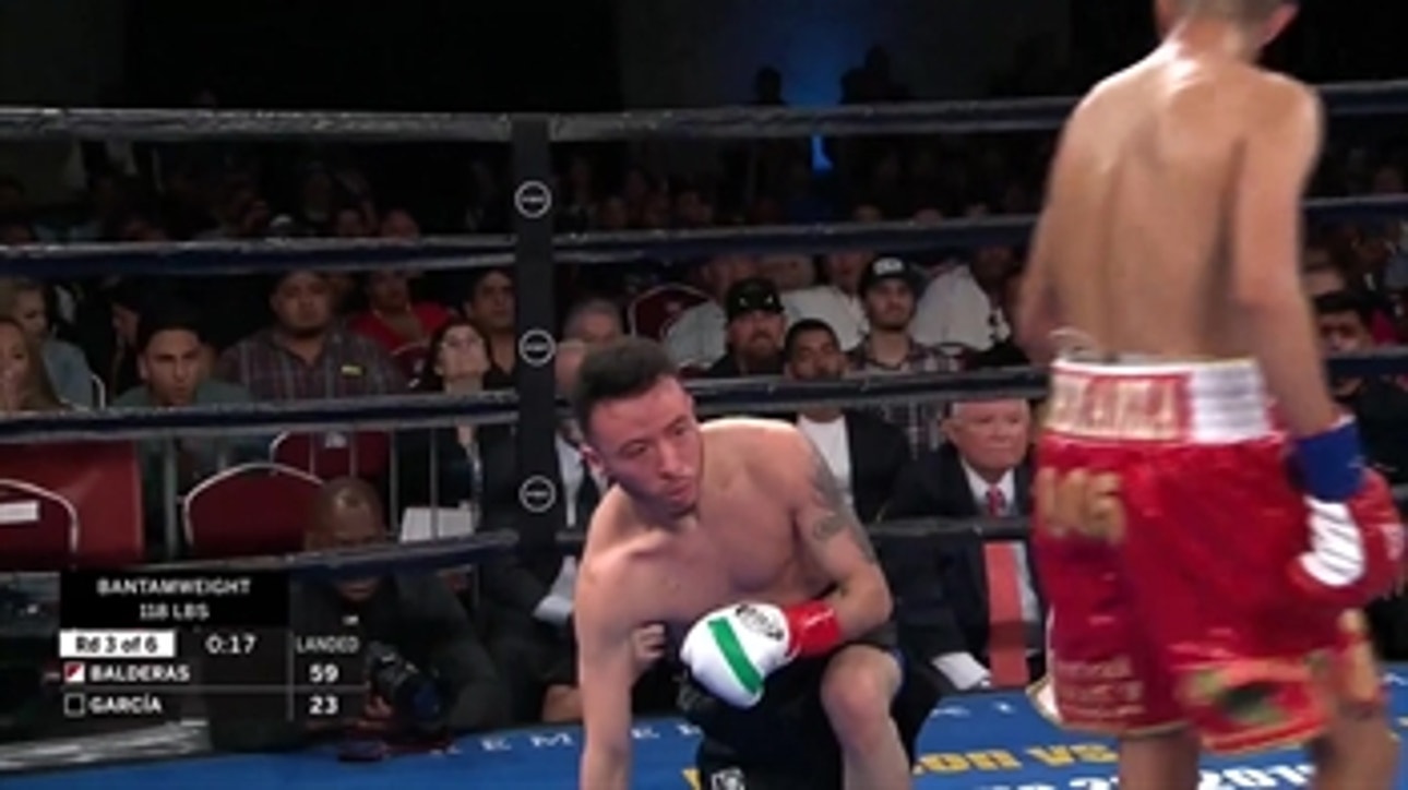 Jose Balderas drops Julio Garcia 4 times before the fight was called | PBC BOXING