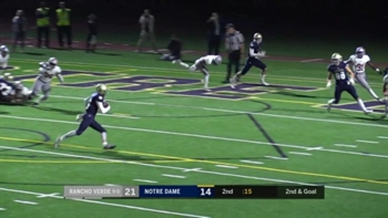 Playoffs, Semifinals: Cooper Meek keeps it on a play action and runs it in for the Notre Dame score