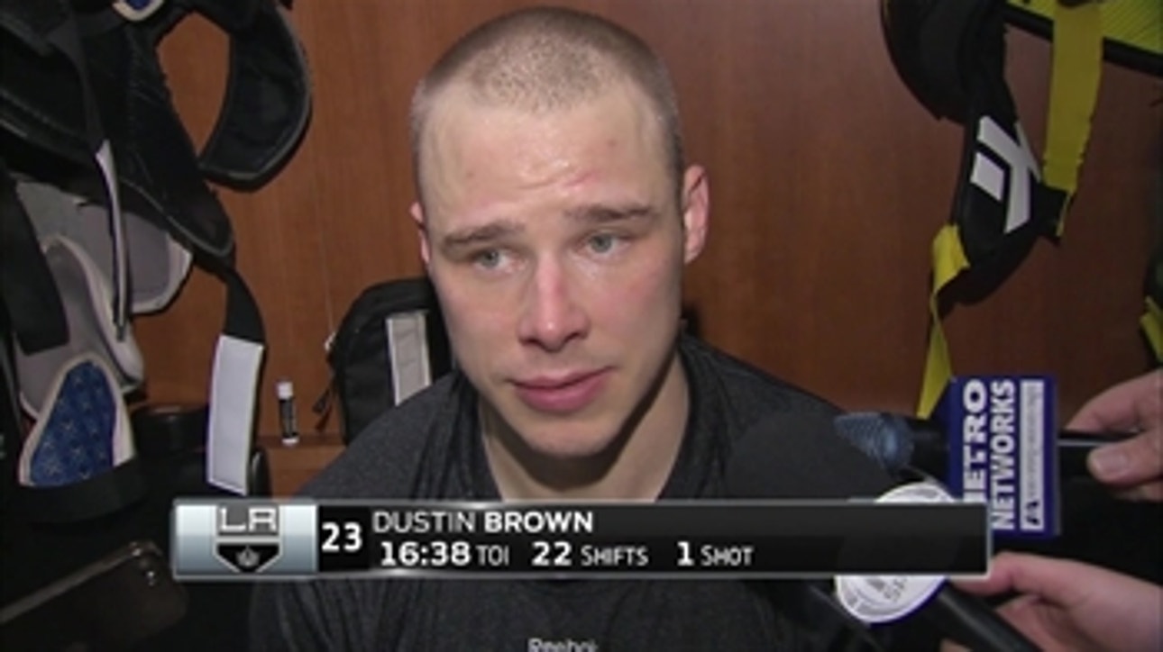 Dustin Brown of LA Kings talks about 'playoff atmosphere' in win over Ducks