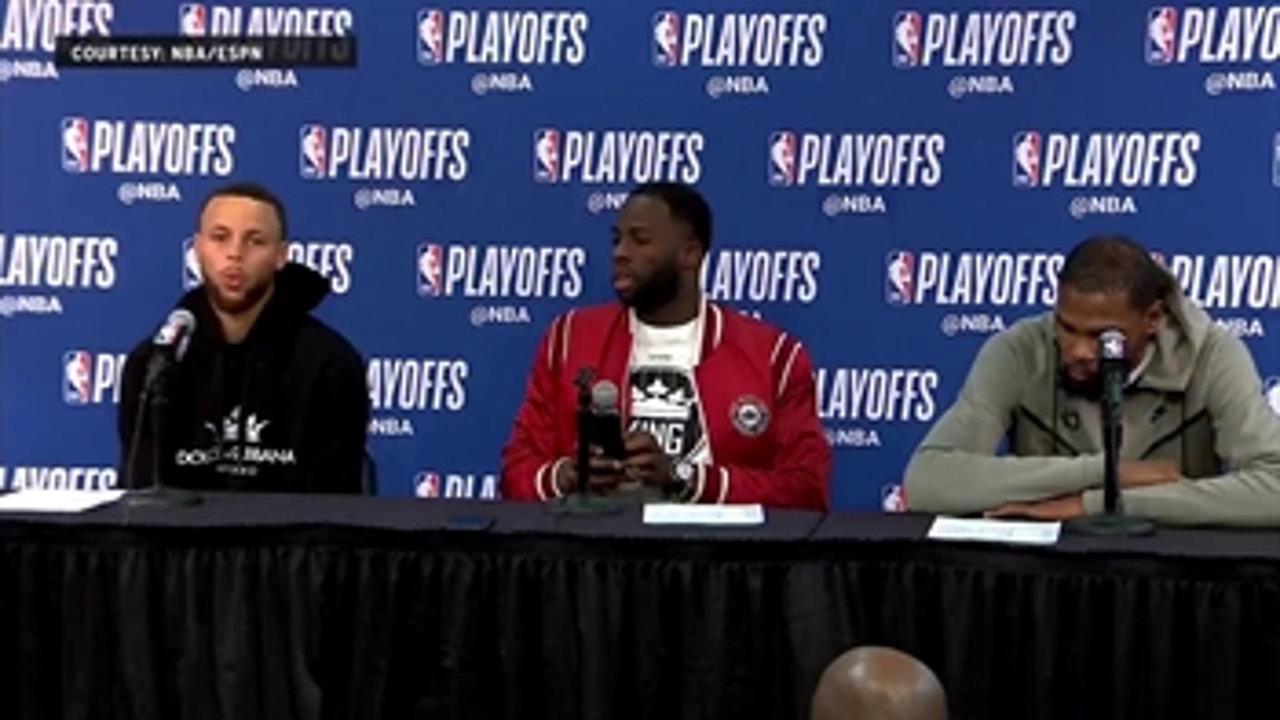 Curry, Green, Durant Press Conference Game 3 ' Warriors at Pelicans
