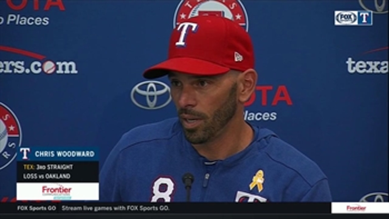 Chris Woodward talks Rangers loss to Athletics