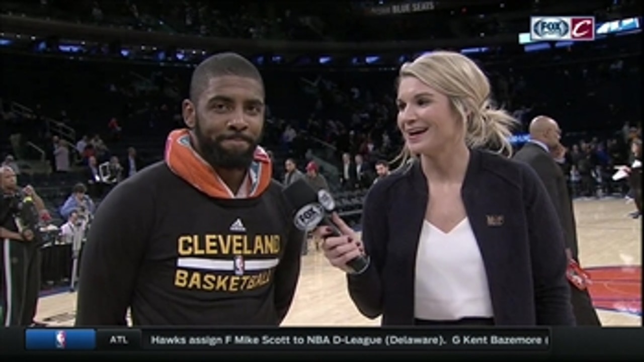 Allie Clifton asks Kyrie Irving about his perfect water bottle toss