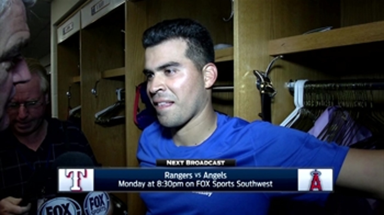 Robinson Chirinos on Hamels outing, getting the 4-1 win