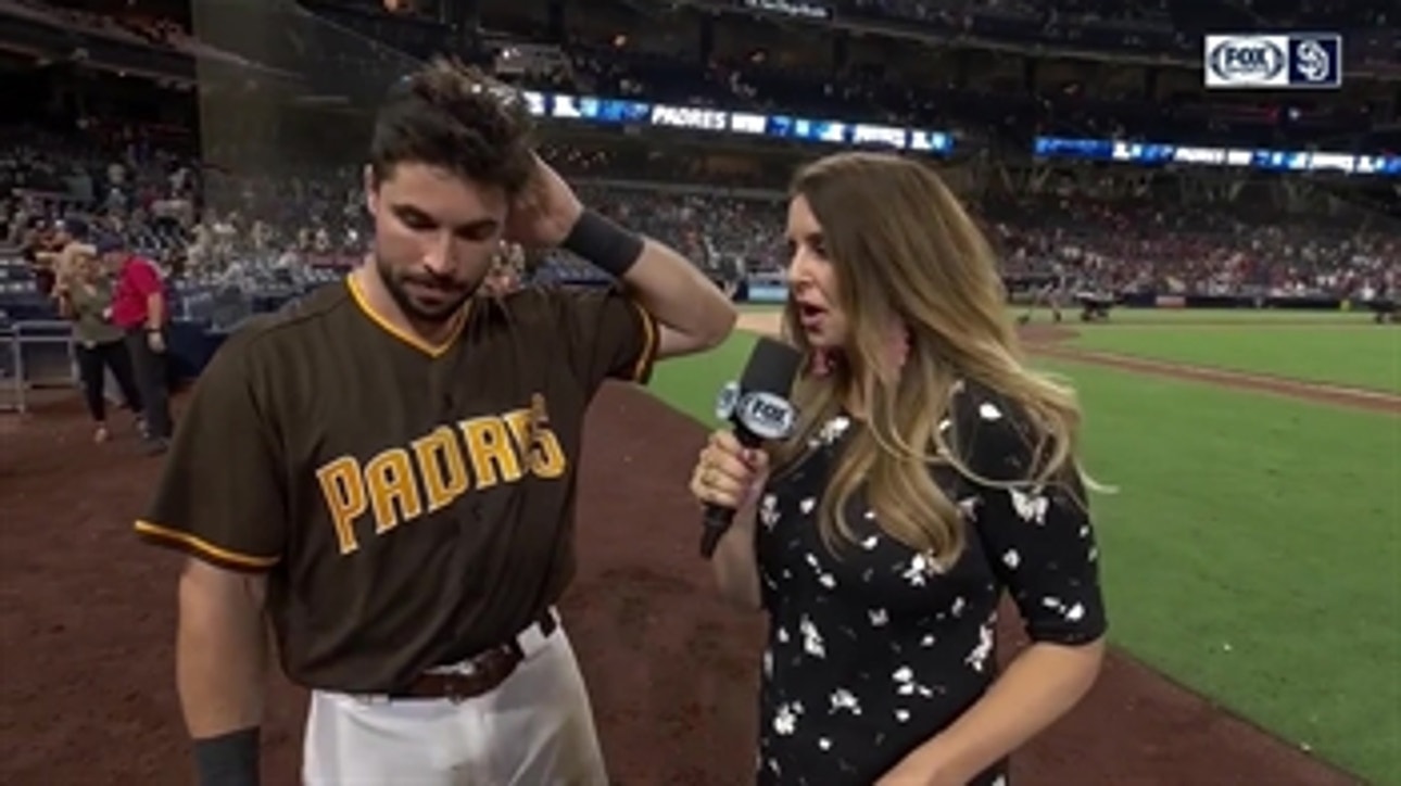 Austin Hedges talks Jacob Nix and his home run after the Padres win