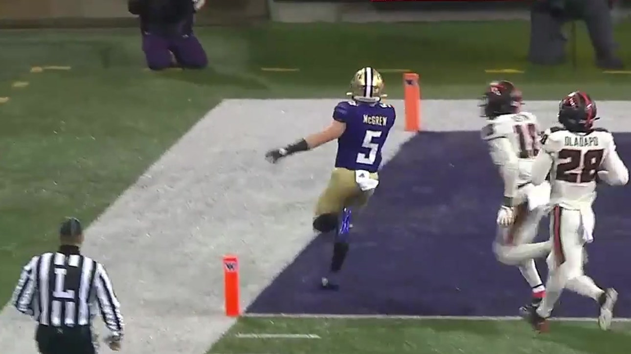 Sean McGrew scampers for 21-yard touchdown, pulls Washington even with Oregon State
