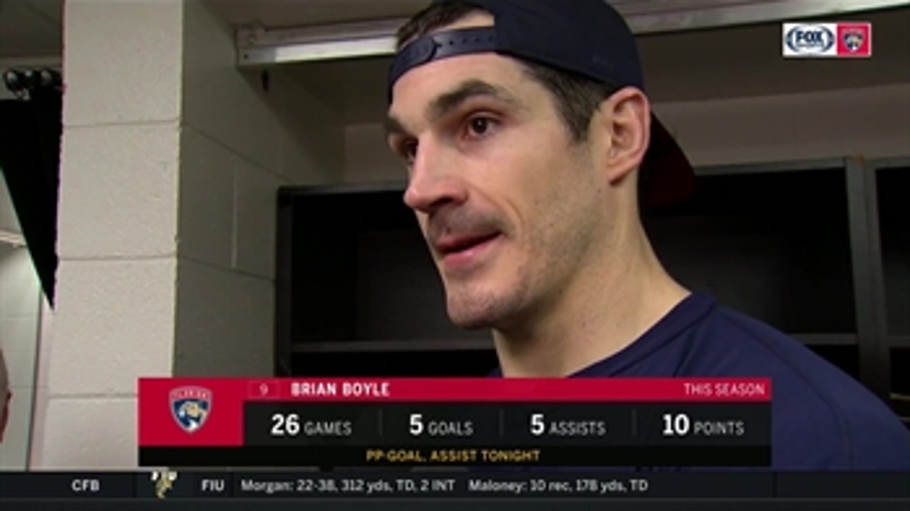 Brian Boyle praises Panthers' goalie, win over Hurricanes