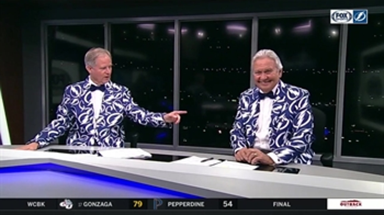 Paul Kennedy, Bobby "The Chief" Taylor wish Lightning fans a Happy New Year in custom Bolts suits