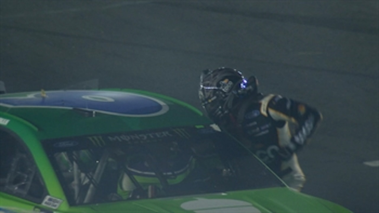 Clint Bowyer throws punches at Ryan Newman after the All-Star Race