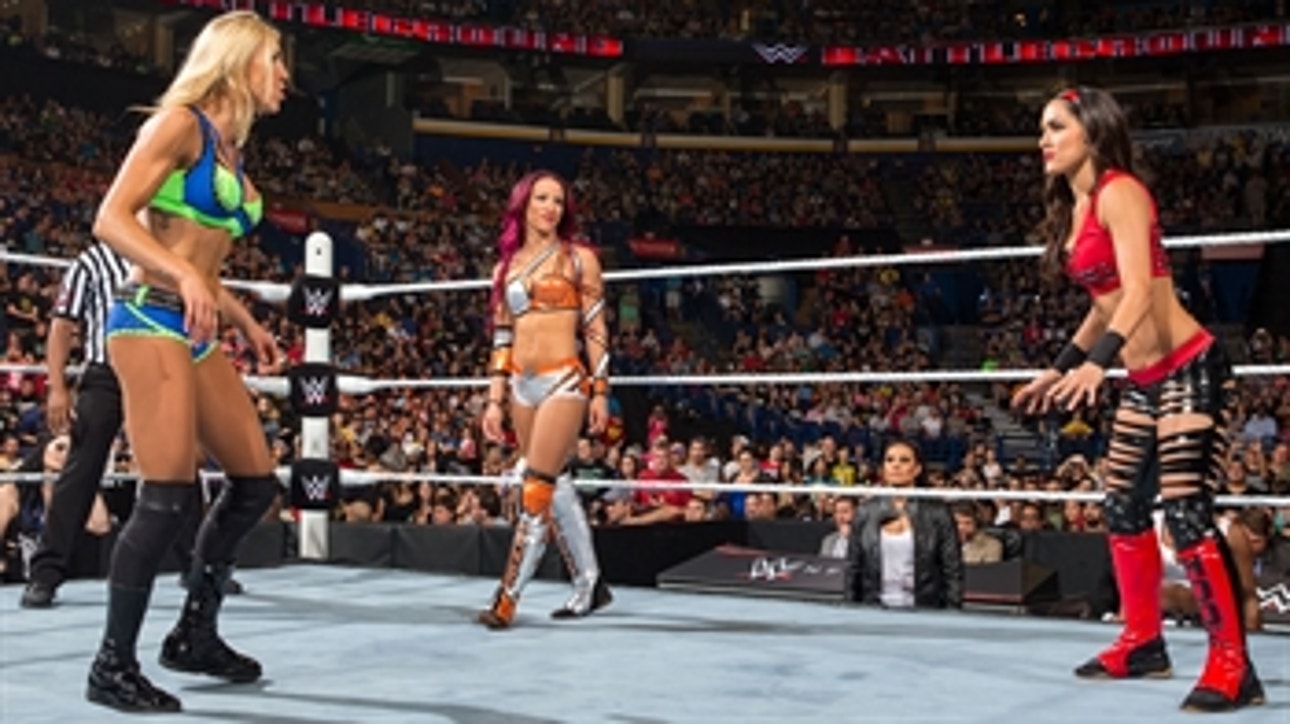 Charlotte Flair vs. Brie Bella vs. Sasha Banks - Triple Threat Match: WWE Battleground 2015 (Full Match)
