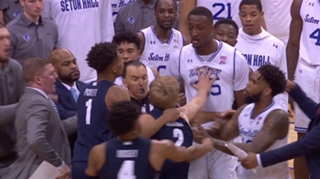 Mac McCLung gets in altercation with Quincy McKnight late in Seton Hall's victory over Georgetown