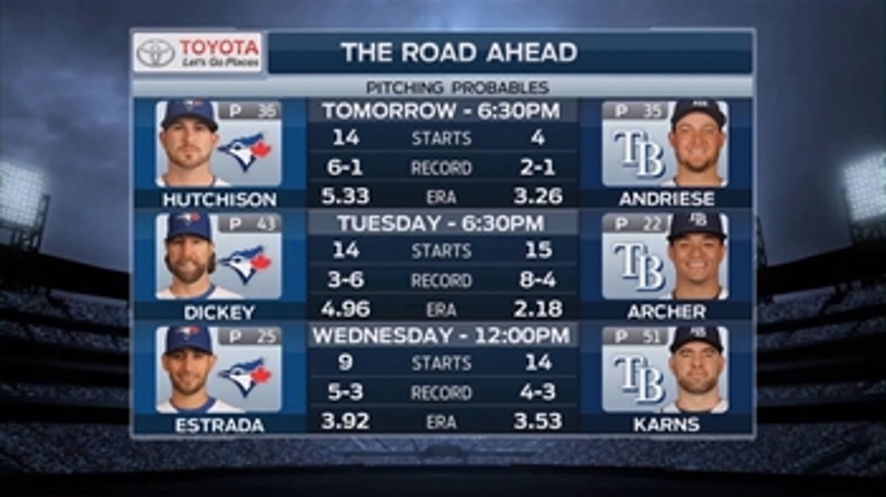 Rays return home to host big-hitting Jays