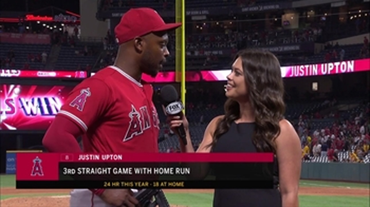 Justin Upton is ecstatic about the Angels streaking to four-straight wins