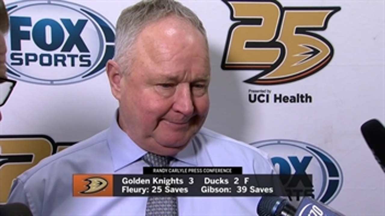 Ducks head coach Randy Carlyle comments on the 3-2 loss to the Golden Knights