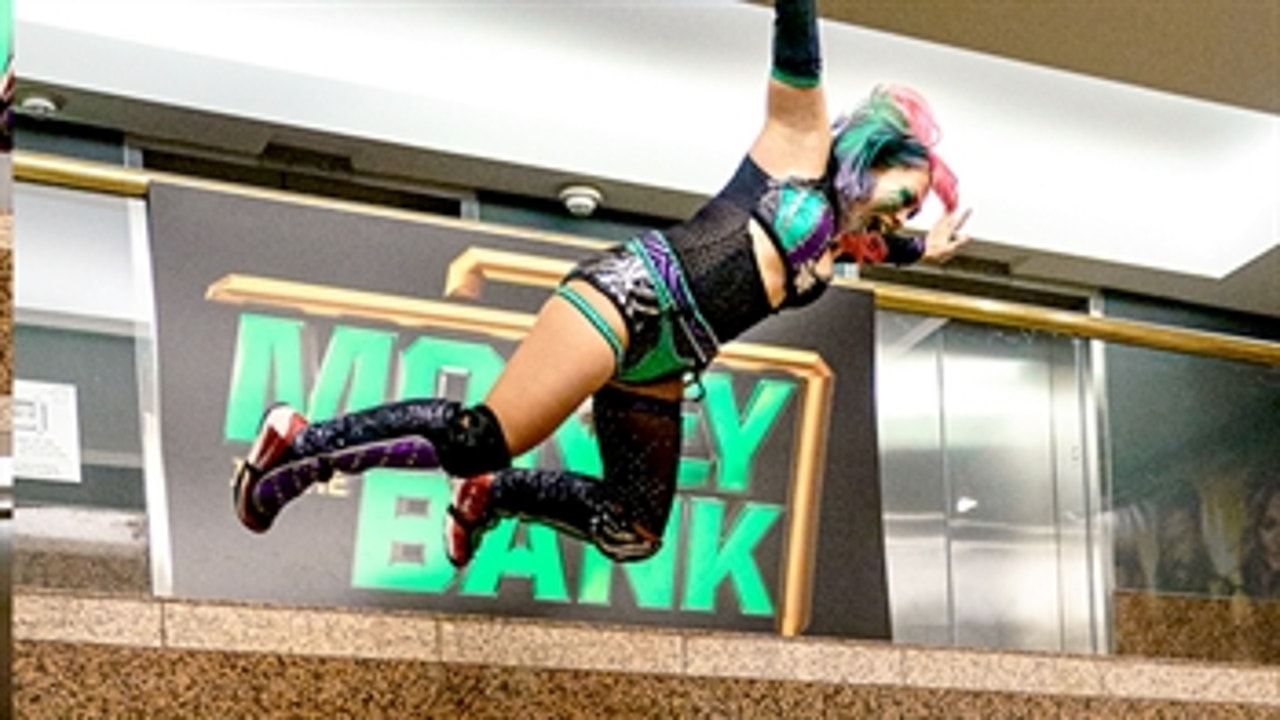 Asuka dives into the WWE Headquarters lobby: WWE Money in the Bank 2020 (WWE Network Exclusive)