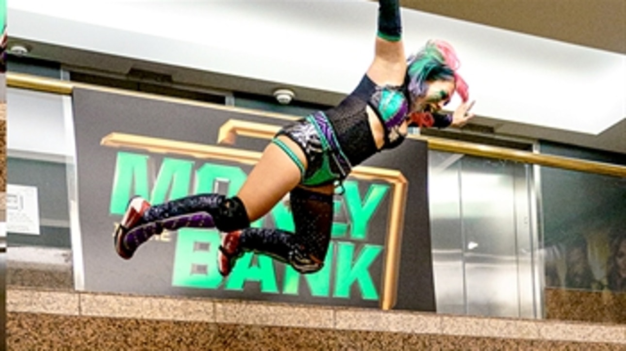 Asuka dives into the WWE Headquarters lobby: WWE Money in the Bank 2020 (WWE Network Exclusive)