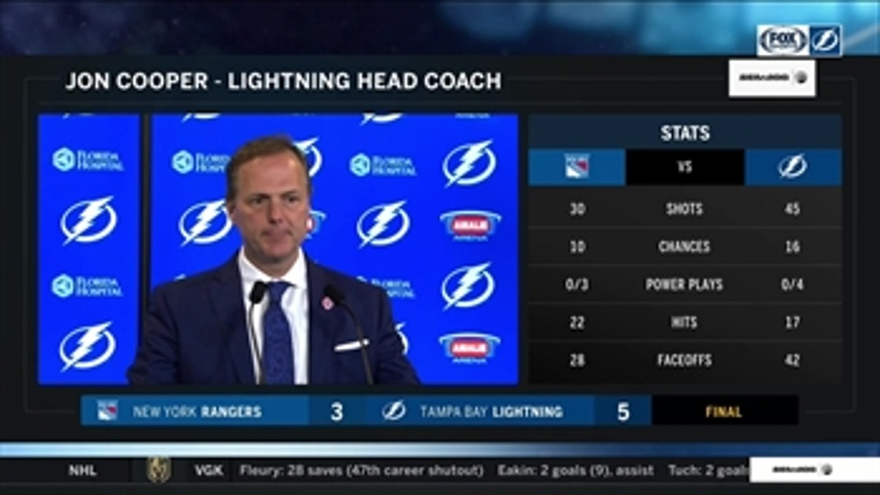 Jon Cooper says the tone of the game was set during the 1st period