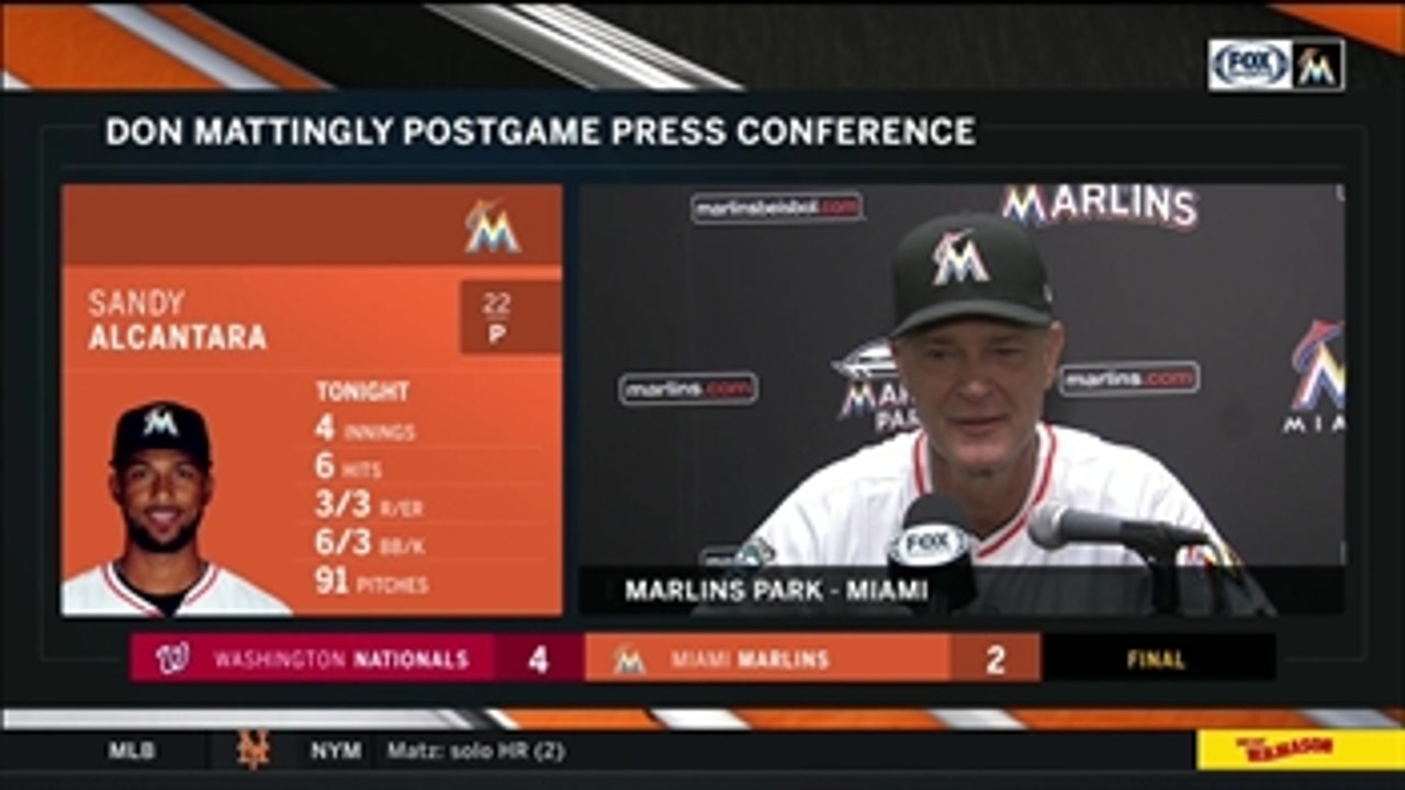 Don Mattingly recaps Sandy Alcantara's up-and-down night