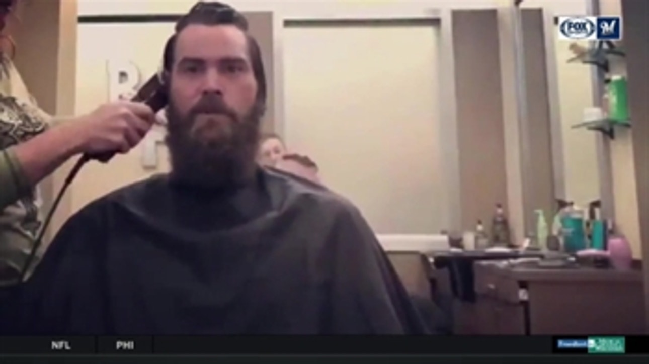 Tim Dillard gets cleaned up for his Brewers Live debut