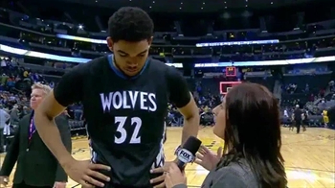 Wolves rookie Karl-Anthony Towns talks about his double-double