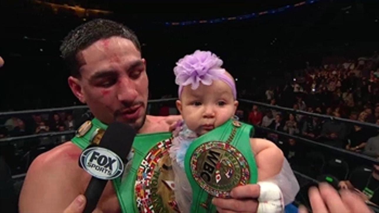Danny Garcia wins WBC welterweight belt, celebrates with daughter