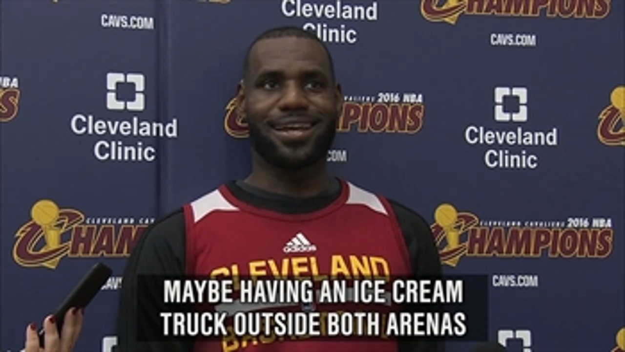 LeBron jokes that ice cream trucks would improve ring night