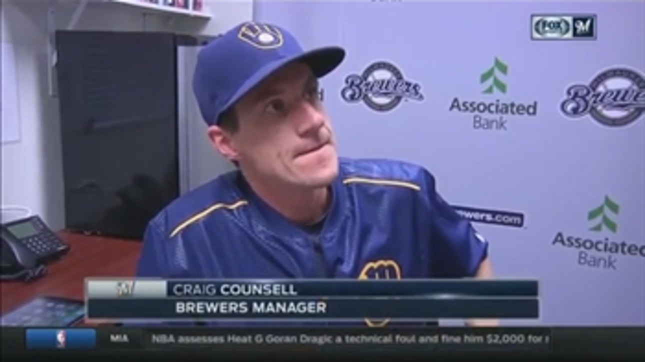Brewers' Counsell on loss: 'It's just a night where one pitch beats ya'
