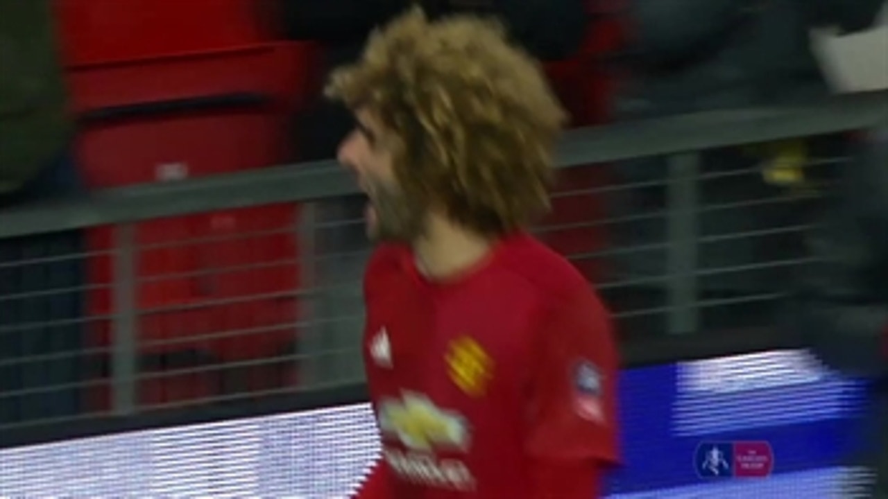 Fellaini heads in Schweinsteiger's cross to make it 1-0 against Wigan ' 2016-17 FA Cup Highlights